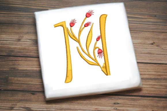 Floral Monogram Letter N