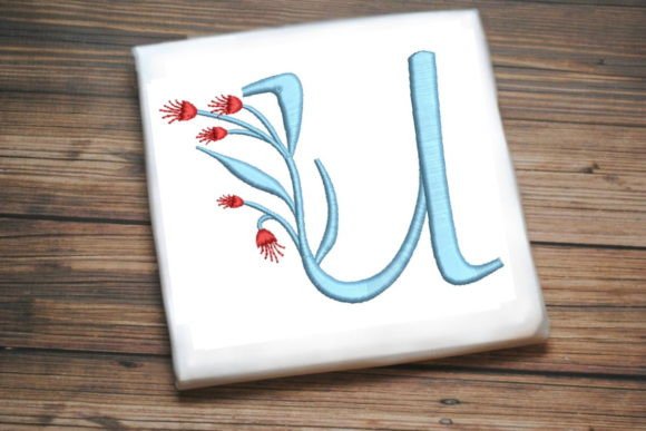 Floral Monogram Letter U