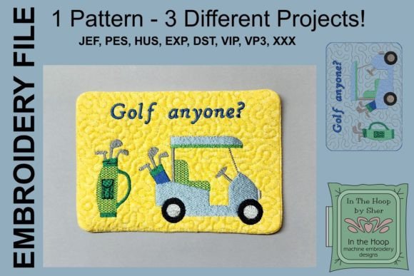 Golf Cart Mug Rug - Doorknob Hanger