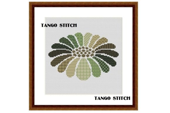 Green Flower Cross Stitch Ornaments