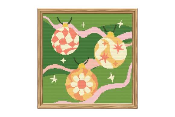 Groovy Christmas Ornaments Cross Stitch Pattern