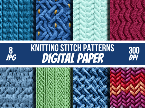 Knitting Stitch Patterns Digital Papers