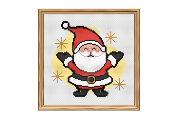 Santa Claus Cartoon Style Cross Stitch Pattern