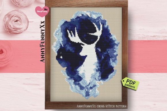 Silhouette Deer Cross Stitch Pattern