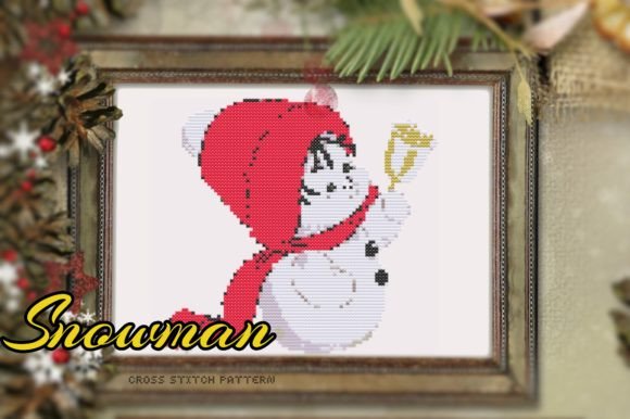 Snowman. Cross Stitch Pattern