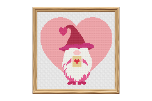 Valentine’s Day Gnome Cross Stitch Pattern