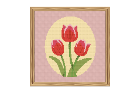 Vintage Tulips Cross Stitch Pattern