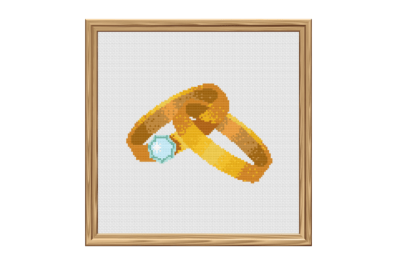 Wedding Rings Cross Stitch Pattern